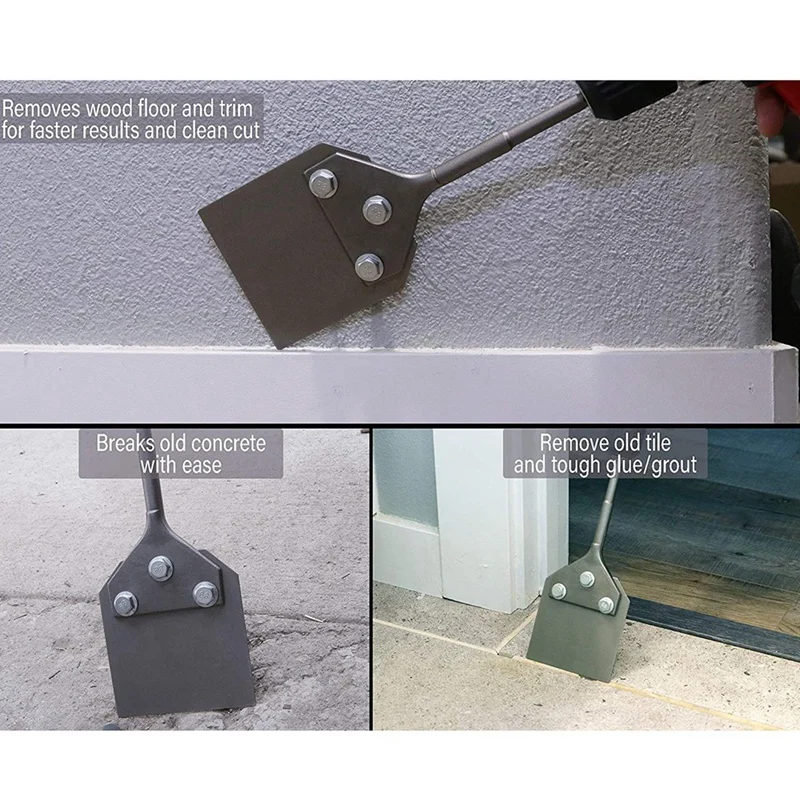 Flocons de carreaux larges et retrait d'adhésif, convient aux marteaux de démolition à distance SDS-Plus et aux perceuses à marteaux, 4 po