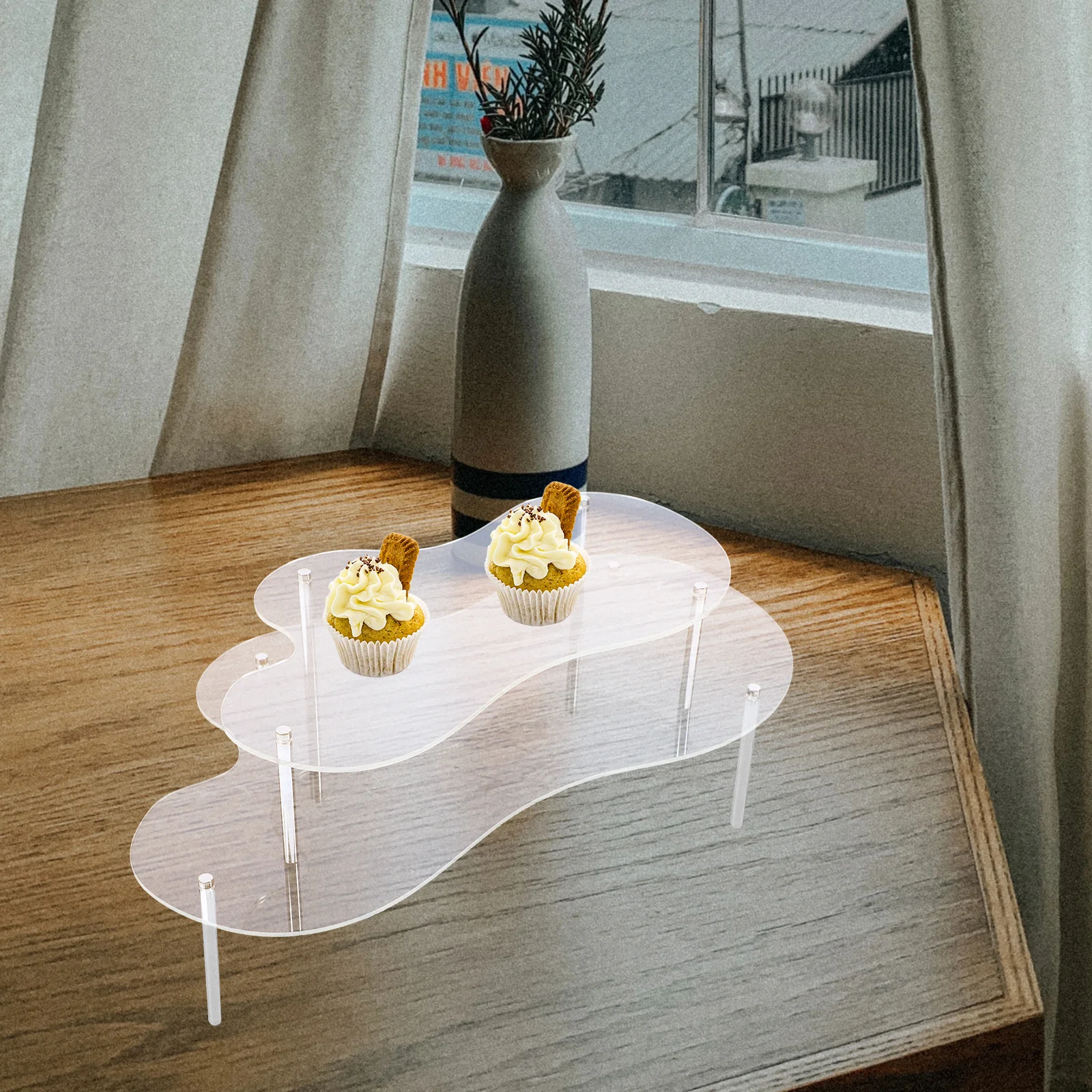 

1 set 1 Set Clear Acrylic Cake Stand Display For Dessert Table Wedding Party Cupcake Holder Modern Treat Stand Set Cake Plates