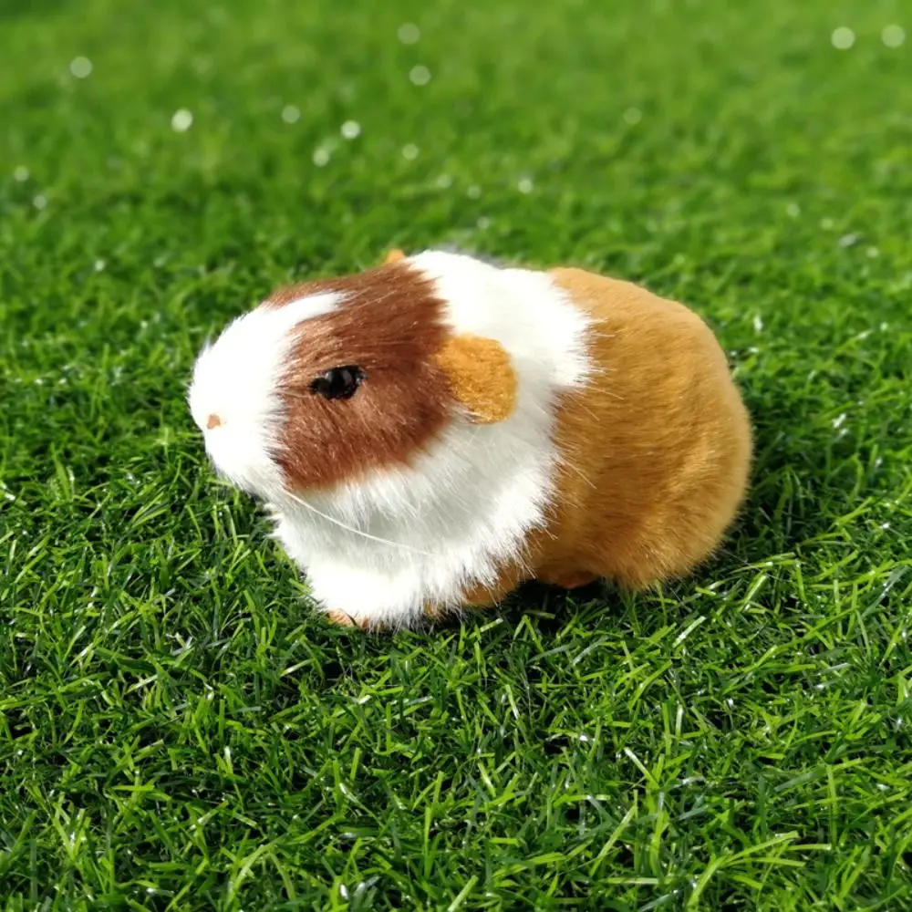 Simulation de fourrure de hamster, overd'Inde réaliste, figurine d'animal en peluche douce, décoration d'intérieur mignonne, beurre en peluche, cadeau pour enfants, nouveau