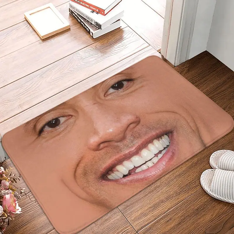 The Rock Dwayne Meme Front Door Mat Anti-Slip Outdoor Quick Dry Doormat Kitchen Bedroom Entrance Rug Carpet