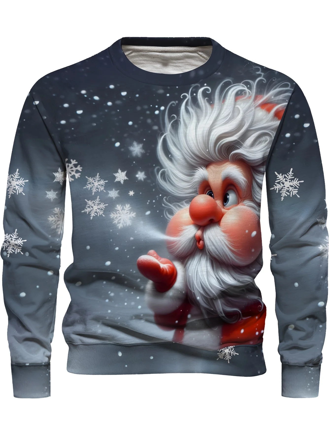 

Christmas Santa Claus Men's Sweatshirts Fashion Street Casual Crew Neck Pullover Top Outdoor Holiday Party Oversized Men Clothes