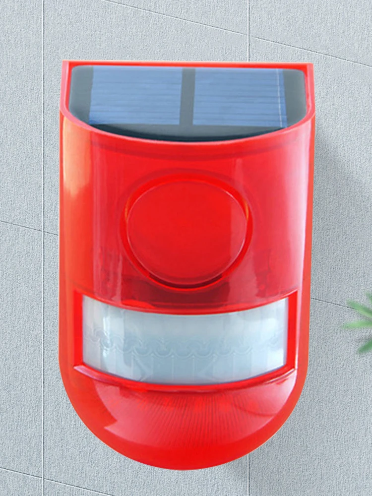 مستشعر حركة بالأشعة تحت الحمراء بالطاقة الشمسية، نظام إنذار أمان مقاوم للماء، جهاز تحكم عن بعد، متعدد الوظائف، محمول للمنزل في الهواء الطلق