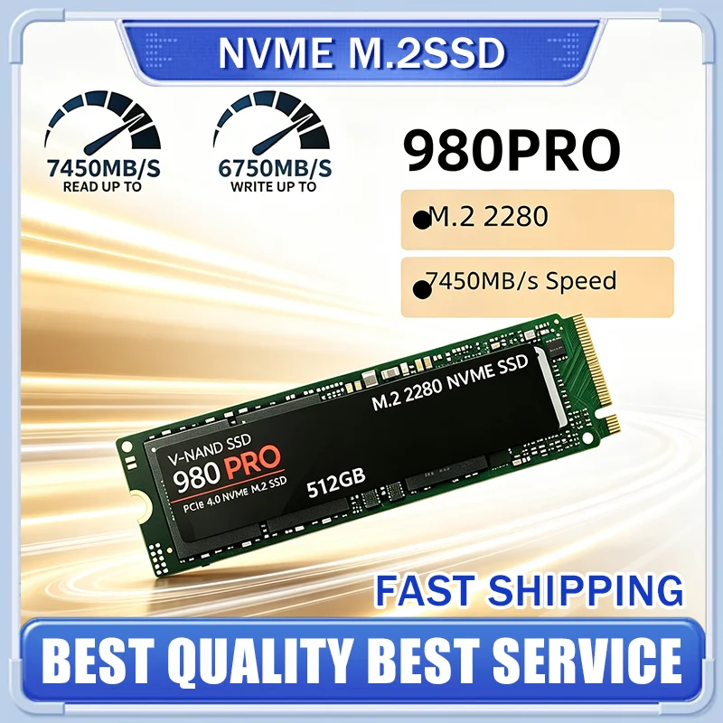 980Pro Powered M.2 SSD 4TB PCIe Gen4 x4 3D TLC NAND Heat Sink NEW Stable High Performance for Laptop Desktop