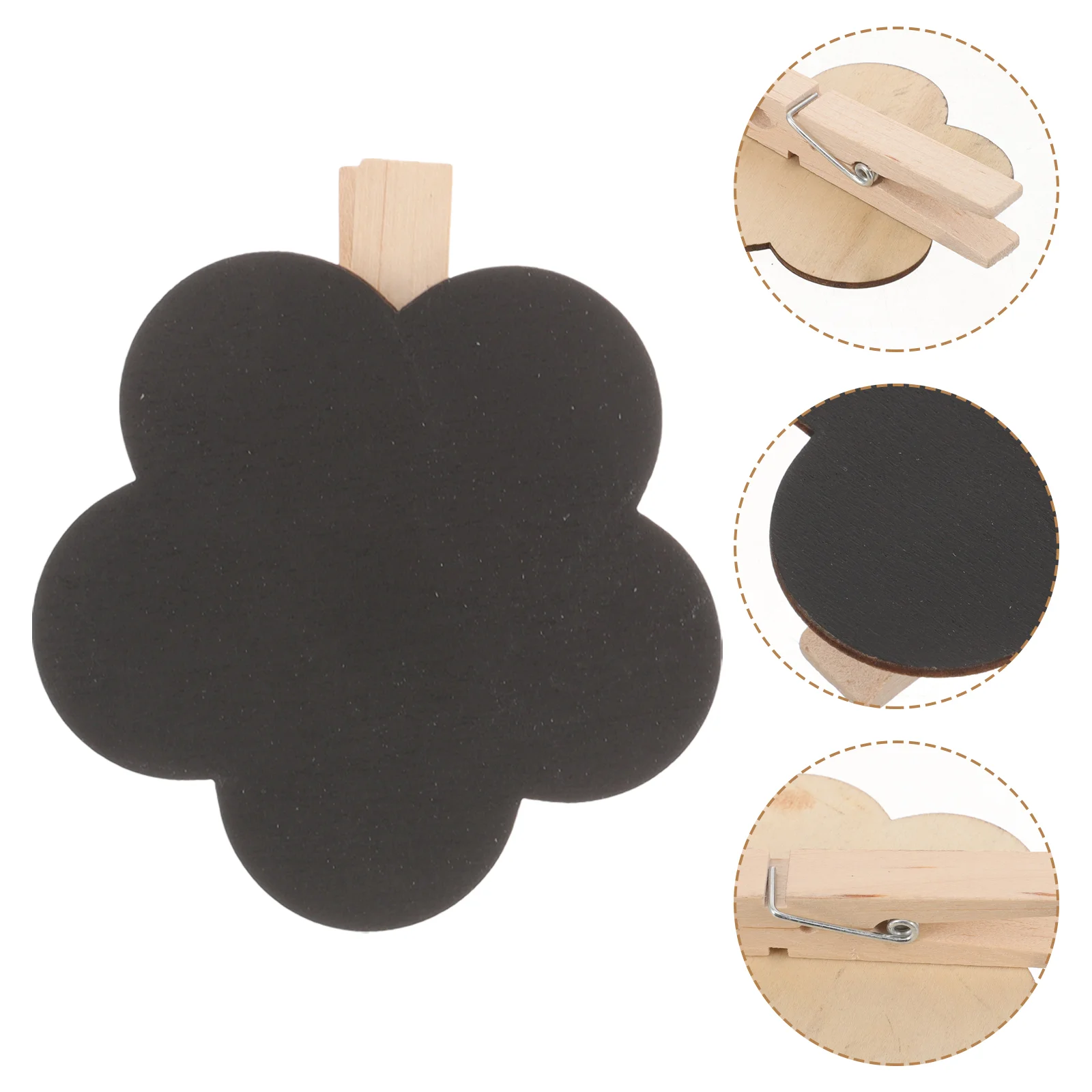 10 Uds Clip etiquetas carteles abrazaderas pizarra de madera comestibles 7x7cm mensaje pizarra Clips de notas con