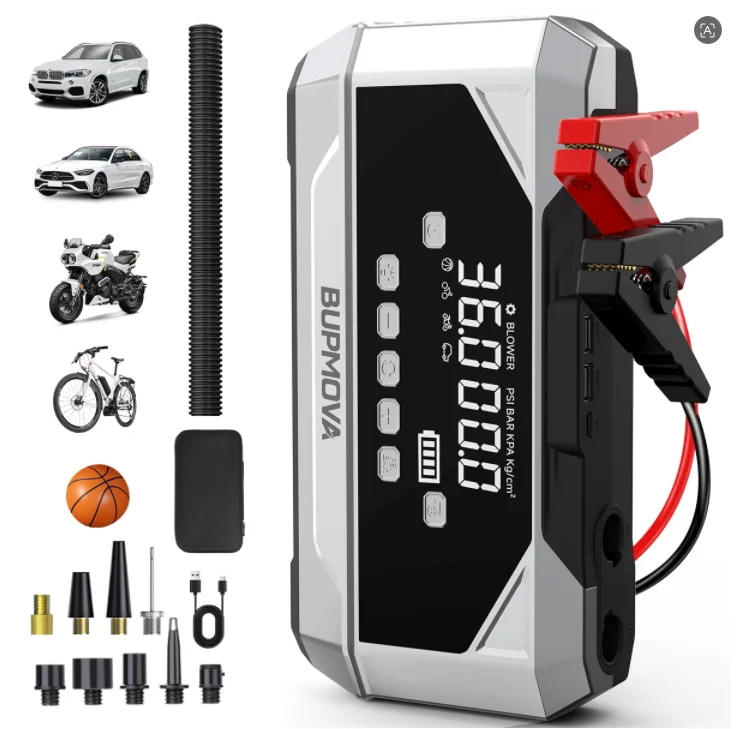 Auto Jump Starter Met Luchtcompressor Lcd-scherm 21800mAh Draagbare Booster Oplader 6000A Krachtige Auto Batterij Starten Devi