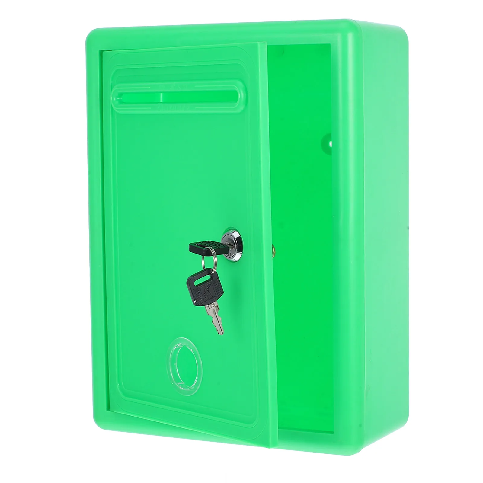 

Suggestion Box Storage Container Raffle Boxes with Slot Ballot Office Mailbox Wall Mount Green Donation Jar