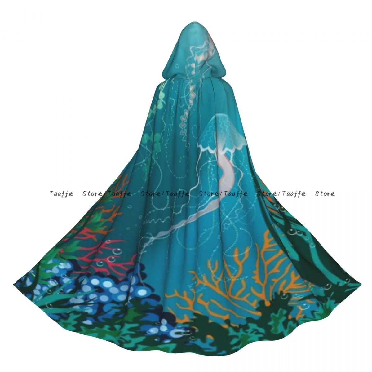 

Средневековый плащ для косплея на Хэллоуин, пальто с капюшоном, медуза для плавания, подводная накидка, длинный плащ, плащ волшебника