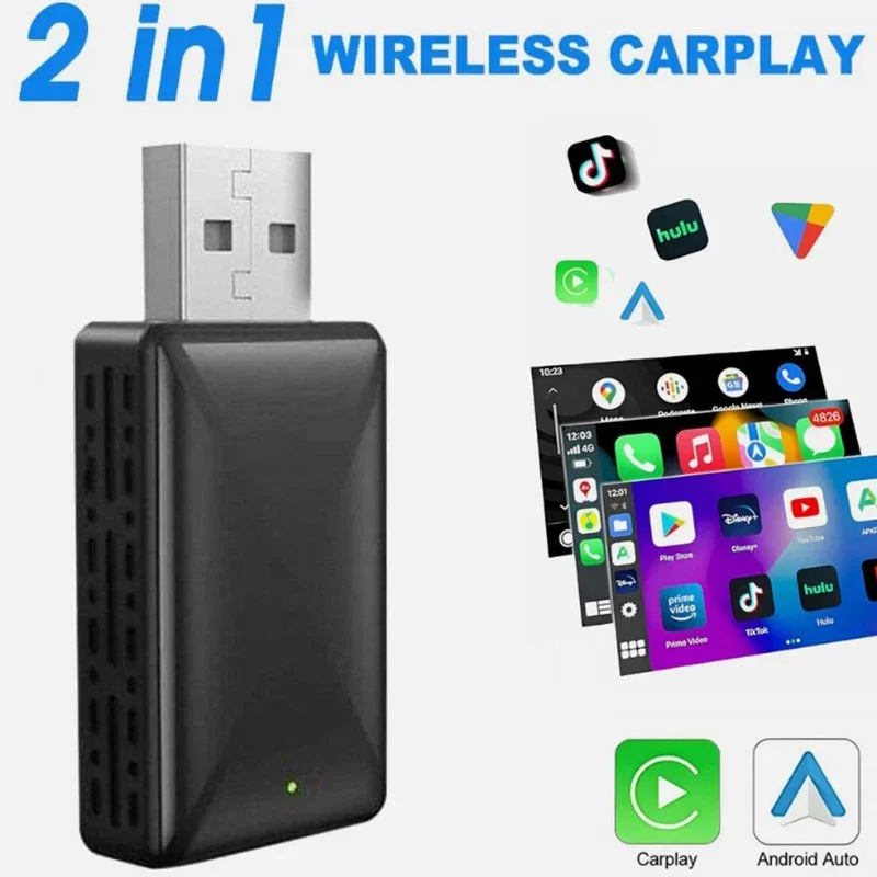 2In1 السلكية إلى اللاسلكية Carplay أندرويد محول السيارات لفولفو مرسيدس بنز كيا شيري فولكس فاجن Oem سيارة وصلة صوت وتشغيل #1