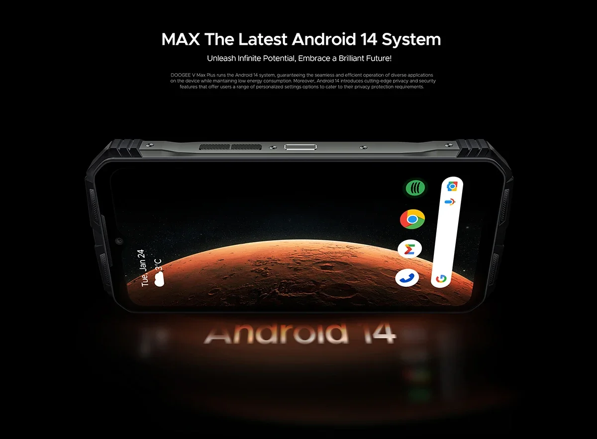 DOOGEE V Max Plus Rugged Phone 6.58" Display Dimensity 7050 Telephone Portable 36GB+512GB 22000mAh 200MP Smartphone Android 14