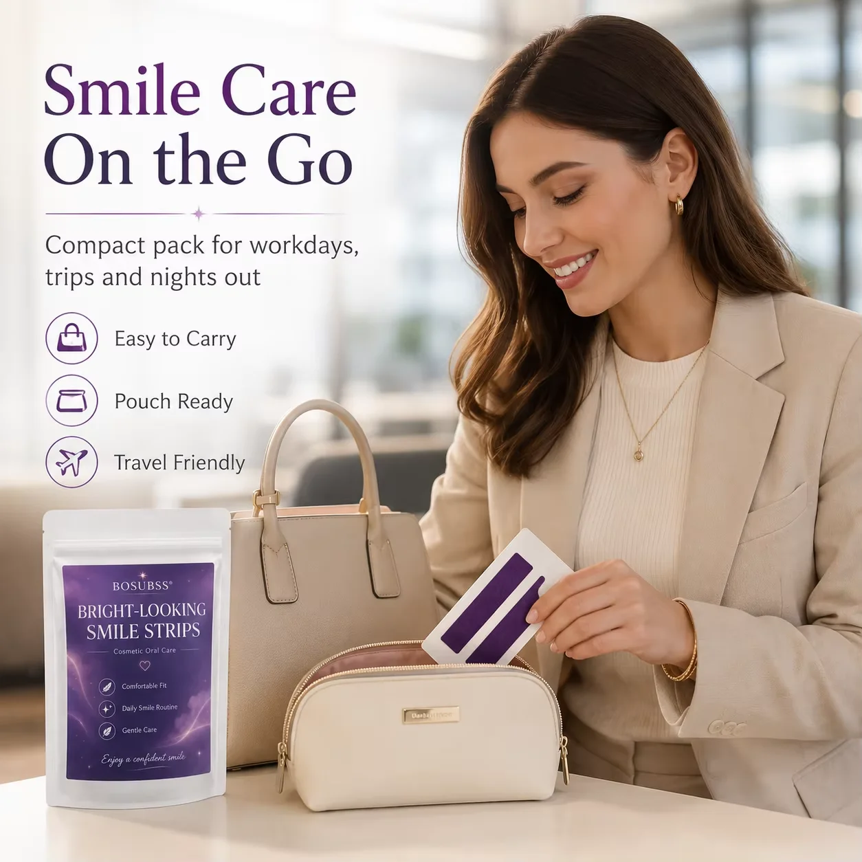 1 Paar Oral Beauty Strips, Daily Smile Patches, einfach zu verwendende Lächelnpflege-Streifen für die tägliche Anwendung zu Hause – Detail 2