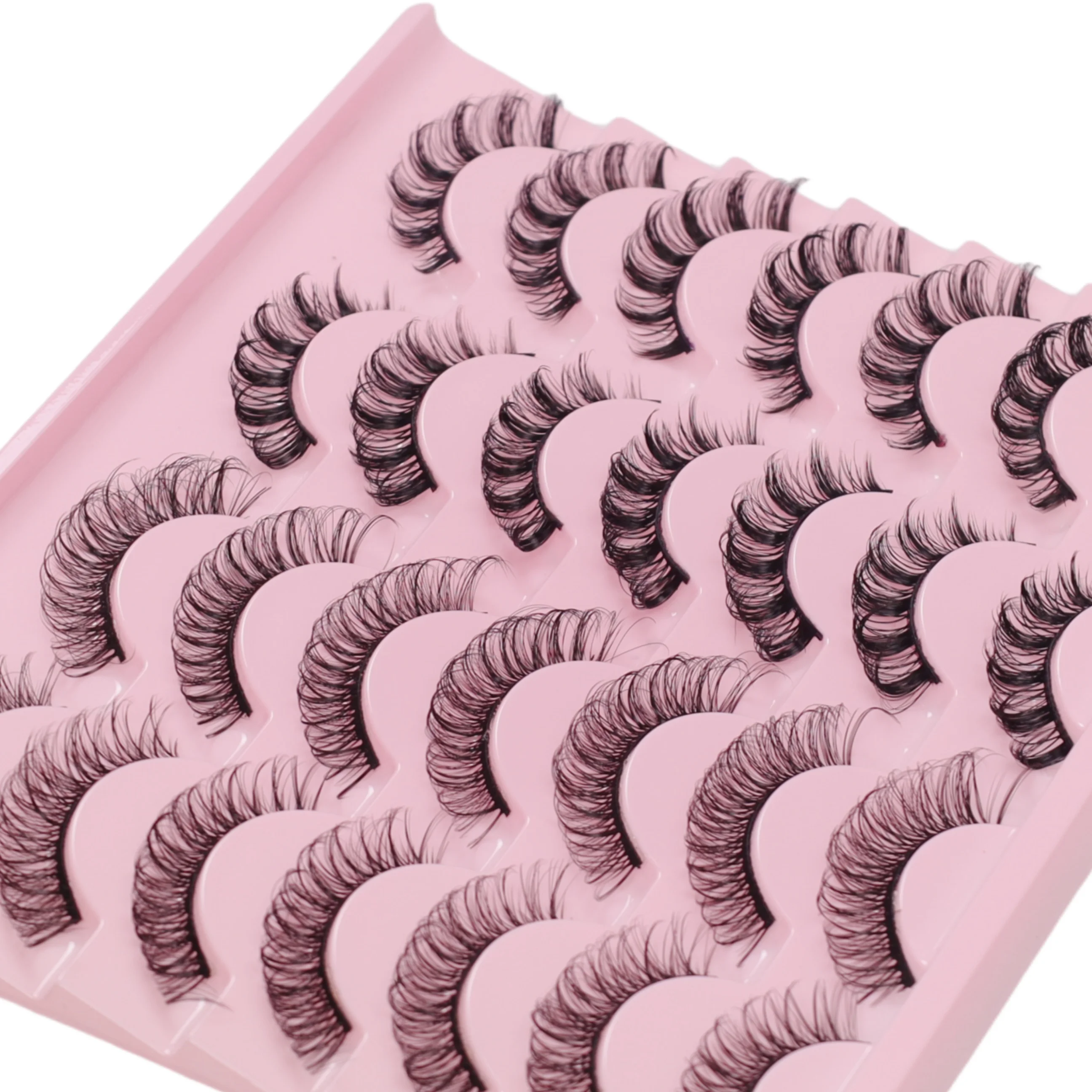 14 paar valse wimpers met grote capaciteit en twee effecten voor u om te schakelen en uw mooiste zelfinstructuur vinden