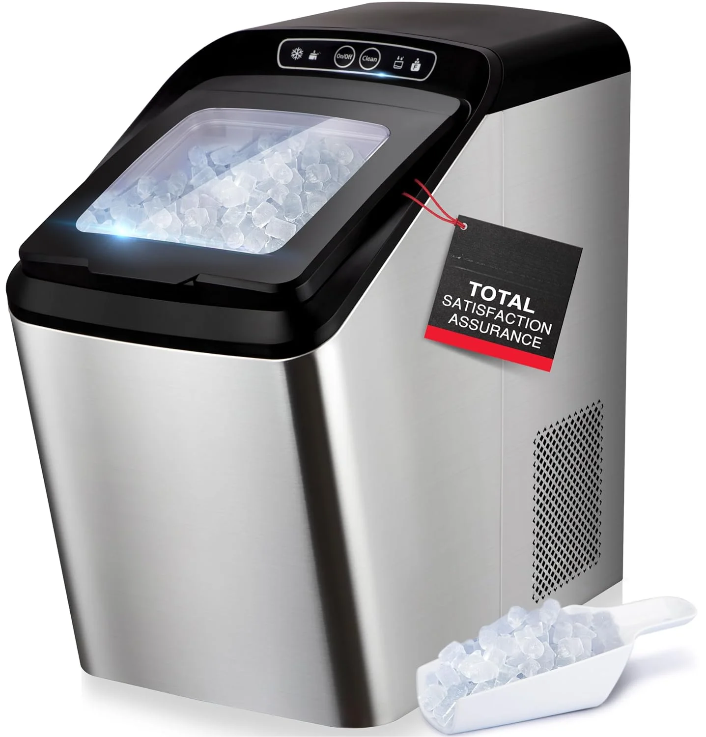 Safe Mueller Nugget Maker Machine, Quietest Heavy-Duty Countertop Machine, 30 Lbs Of Ice Per Day, Compact Portable Cube
