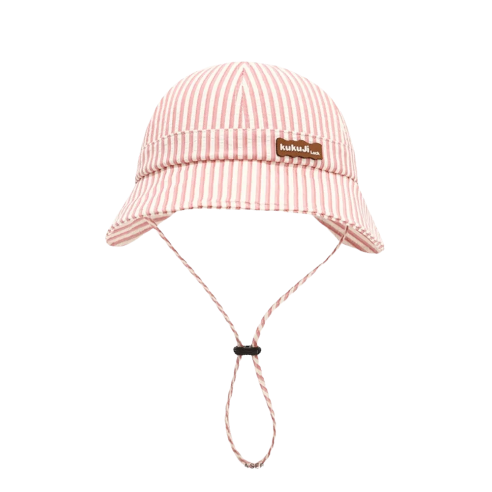 

New Striped Baby Bucket Hat Adjustable Breathable Fisherman Cap Cotton Wide Brim Kids Sun Hat Summer
