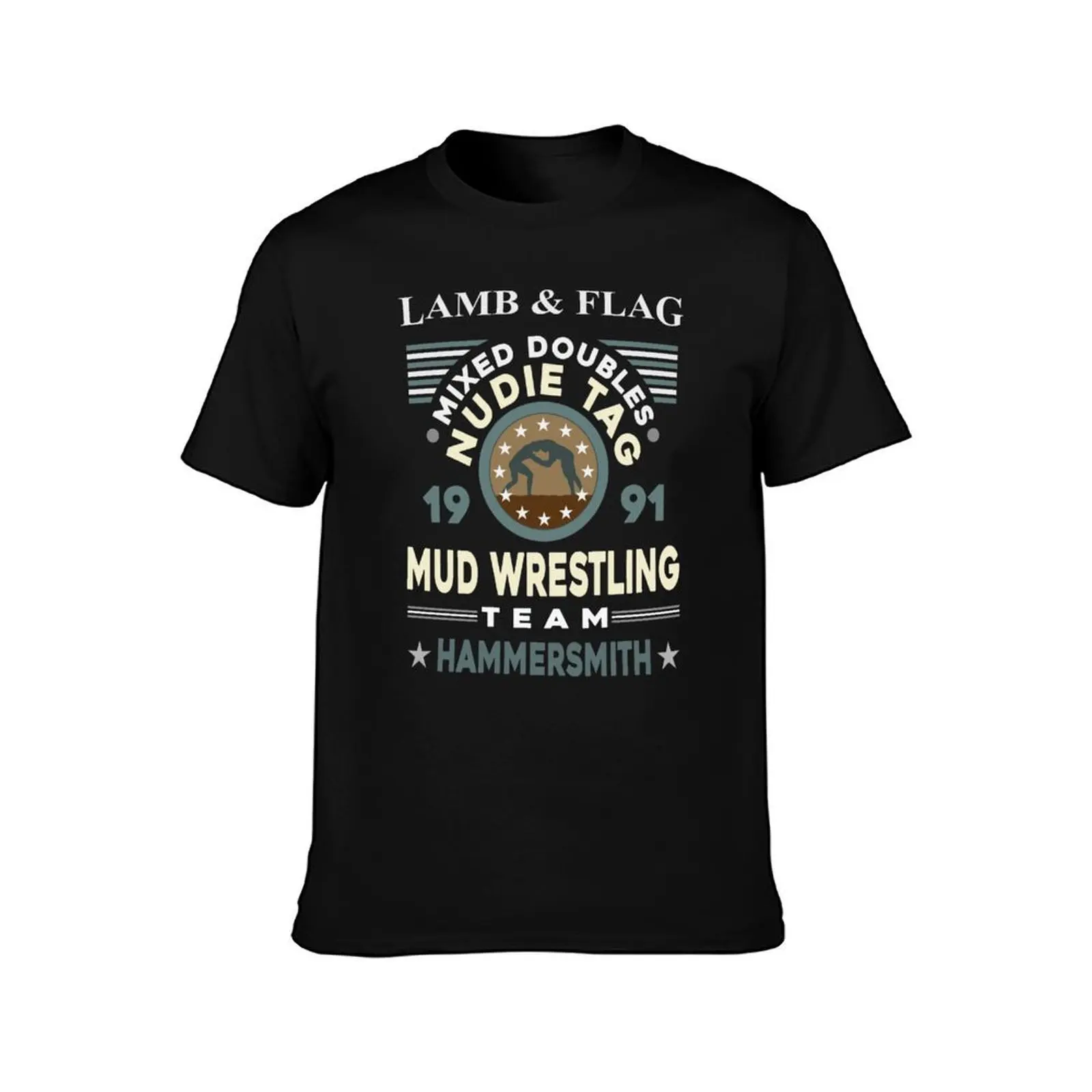 Mixed Doubles Nudie Tag Mud Wrestling Team Design T-Shirt mens graphic t shirts T-Shirt