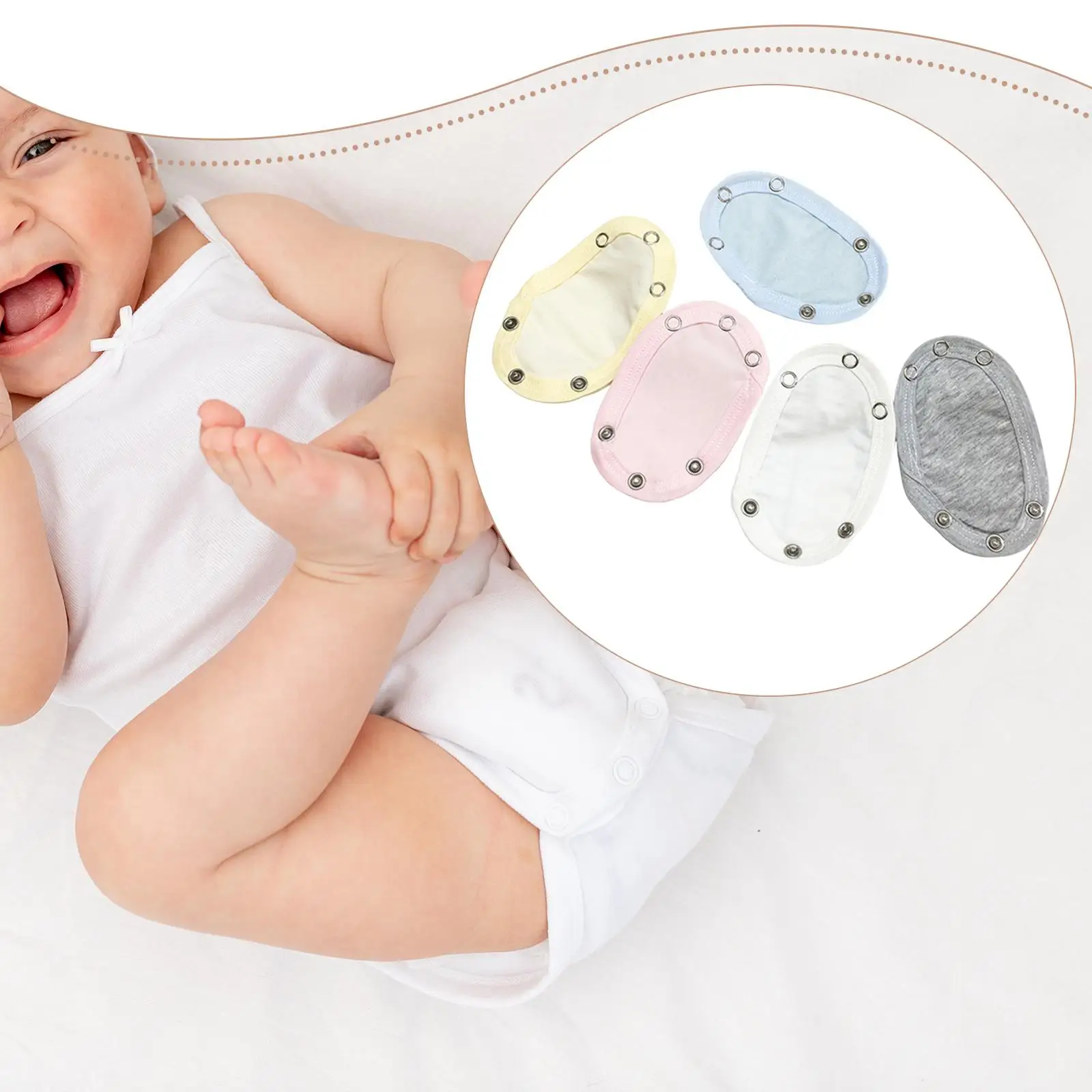 5x Baby Bodysuit Extention Set 13cm Length Accessory Soft for Extending Romper Usability Comfortable Soft Crotch Lengthener