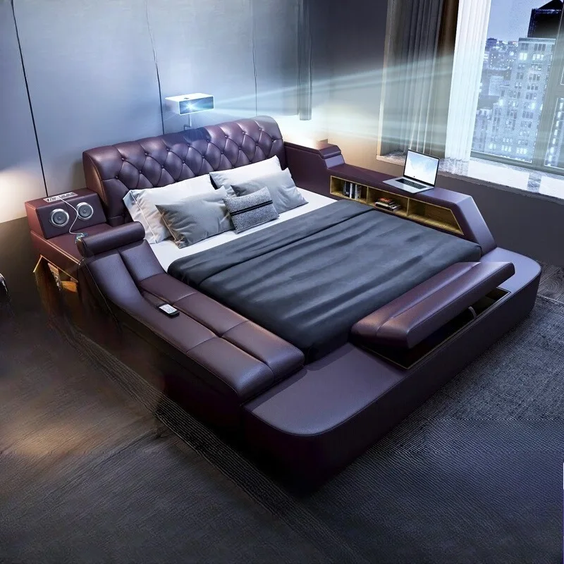 

Aesthetic King Size Bed Modern Frames Minimalist Lounge Hotel Bed Nightstands Queen Girls Letto Matrimoniale Home Accessories