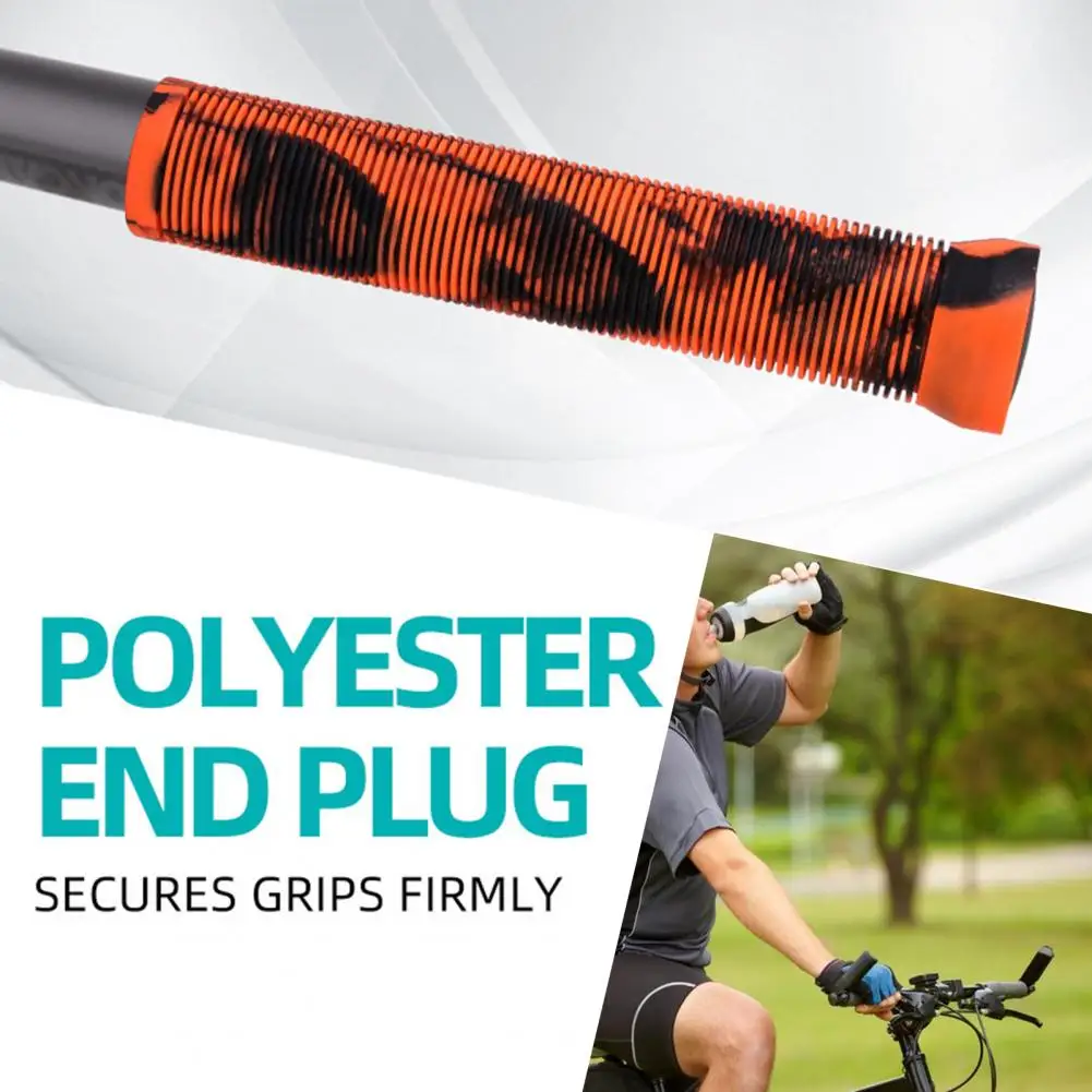 Bicycle Handlebar Grips with Handle Plug Quick Easy Installation Bicycle Grips Anti-slip Rubber Bike Grips for Mtb for Scooters
