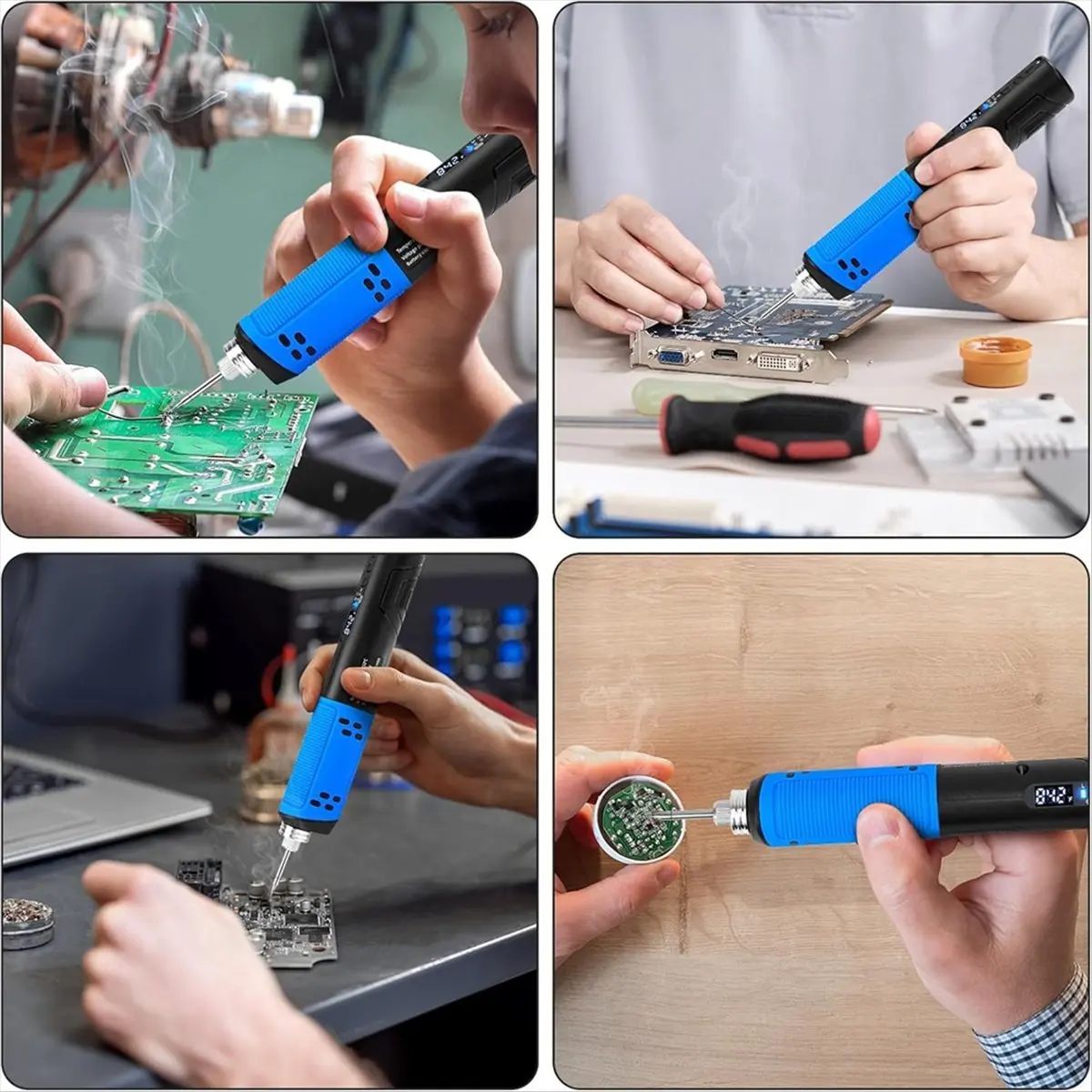 A20I Cordless Soldering Iron Kit, LDE Digital Display USB Rechargeable Soldering Iron for Small Soldering Projects, DIY