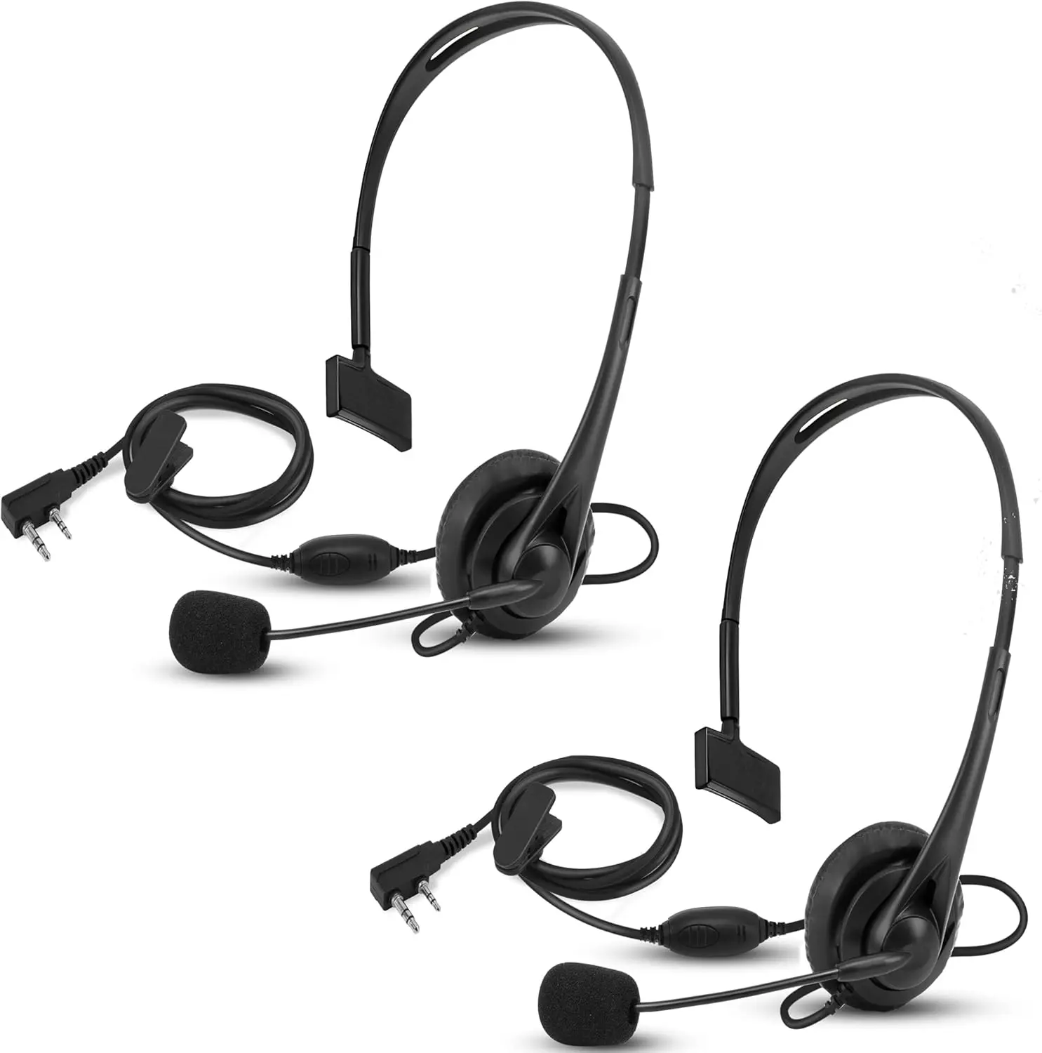 

Гарнитура Ear Walkie Talkie — регулируемые односторонние проводные наушники с микрофоном штанги и 2-контактным разъемом PTT для радиоприемников Baofeng/Kenwood