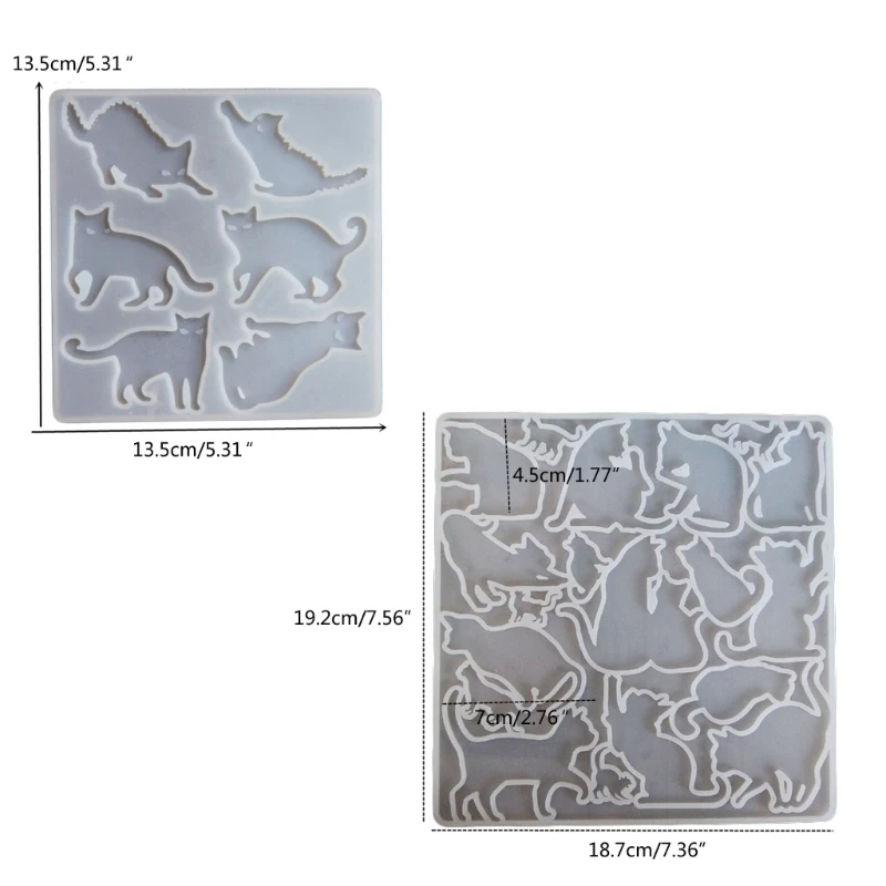 2 Pack Pendant Molds Keychain Jewelry Mould Silicone Keychain Moulds Silicone Material DIY Hand-Making Tools N2UE