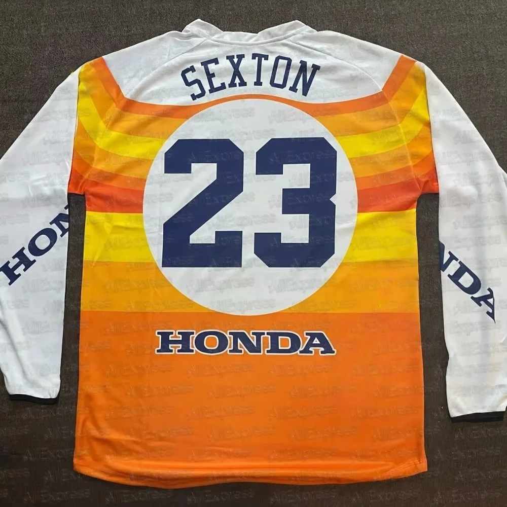 

Honda 2025 Summer Motorcycle Jersey #23 SEXTON Long Sleeve Riding Shirt Breathable Racing Gear Comfortable Off-Road Moto Top