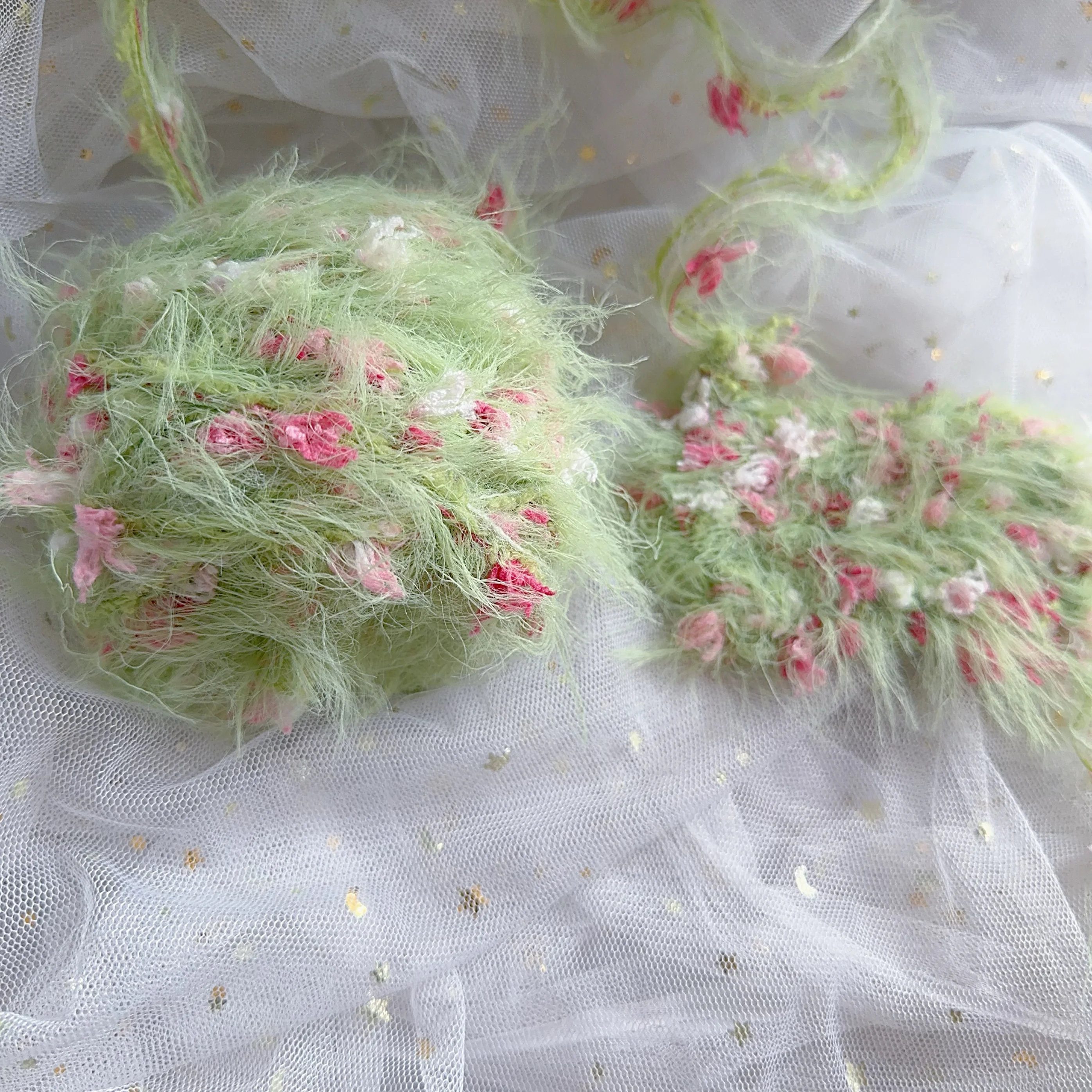 50g Green Plush Soft and Sticky Handmade DIY Crochet Knitting Sweater Bag Hair Loop Hand Account Book Yarn