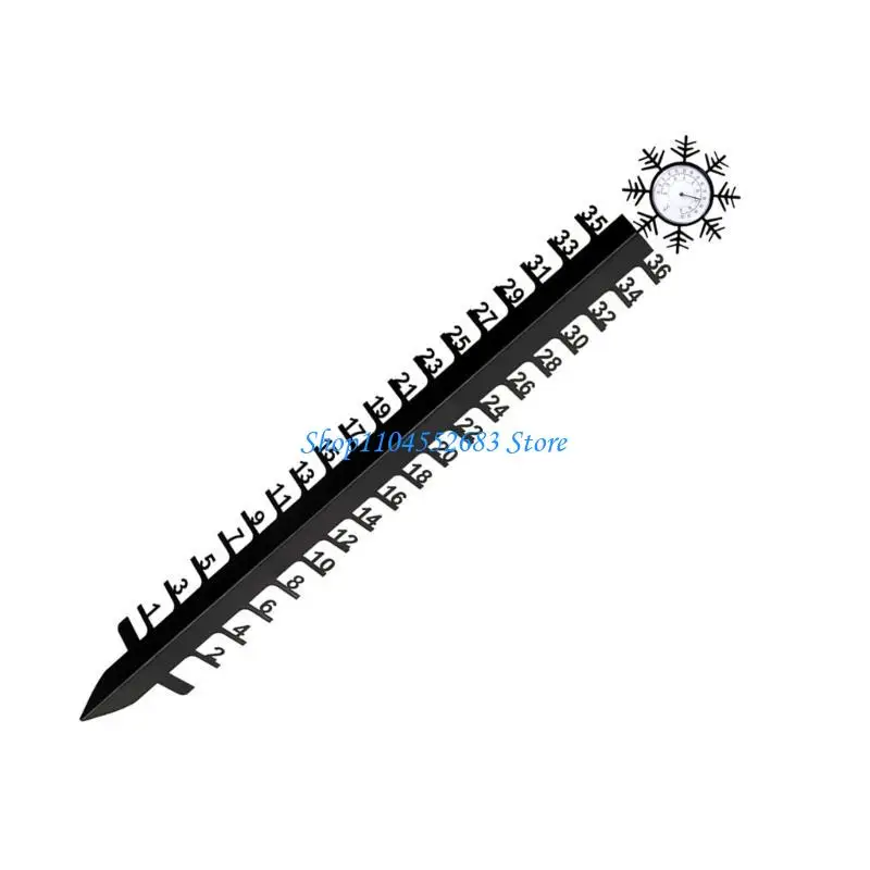 

Y6GD Snow Measuring Snow Gauge for Garden Stakes Snowflake Metal Ruler