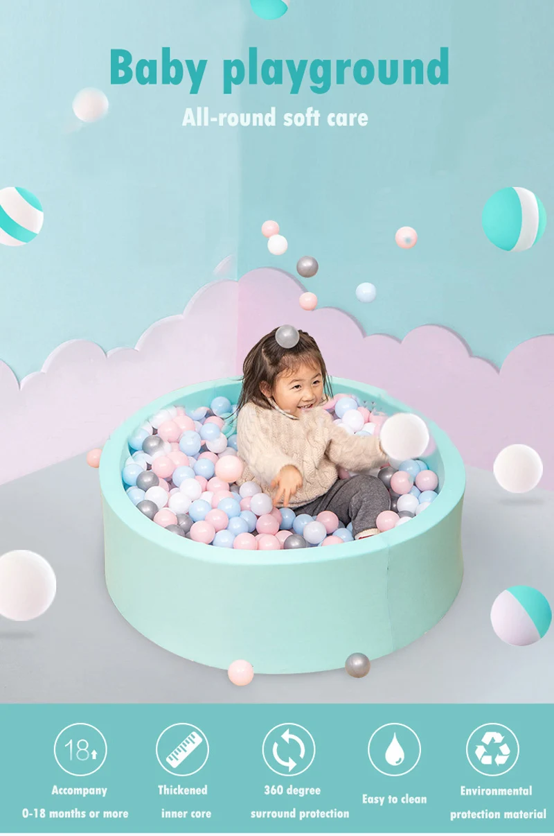 AnGku Ball Pit with Thickened Cotton for Toddlers 1-3 Baby Playpen Ball Pool for Indoor and Outdoor Game Toys（Not Include Ball）