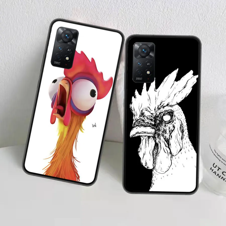 Naughty Chicken Hen cock cockfight Phone Case For Redmi Note 13 Pro 5G Plus 12 12C 10 10A 10C 9 9A 9C 9T 8 8A K60 K70 Pro Xiaomi