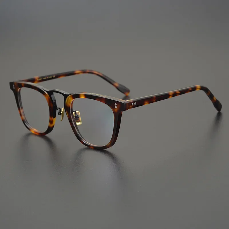 

Vintage Oval Glasses Frame Men Fashion Designer Brand Acetate Titanium Beam Handmade Optical Reading Prescription Eyewear Women