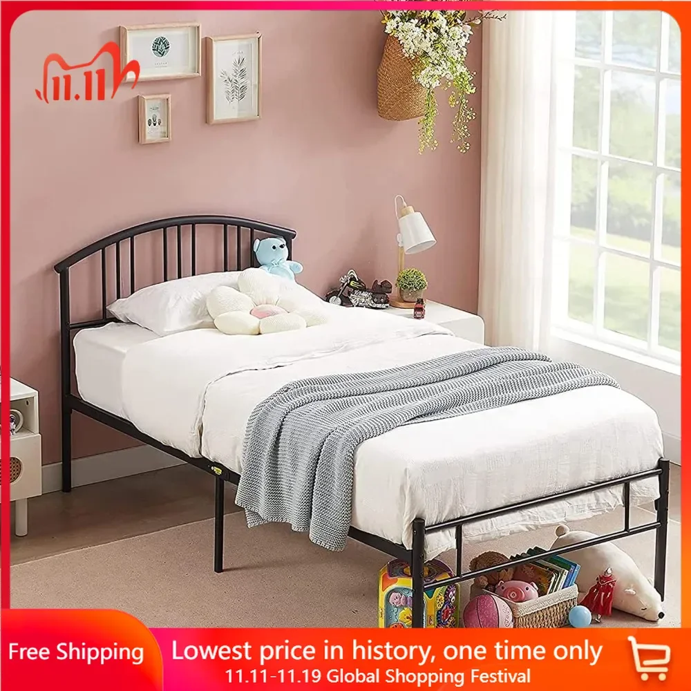 

Double Bed Frame with Headboard, No Mattress Spring Required, Easy To Assemble, 14-Inch, Metal Platform Bed Frame