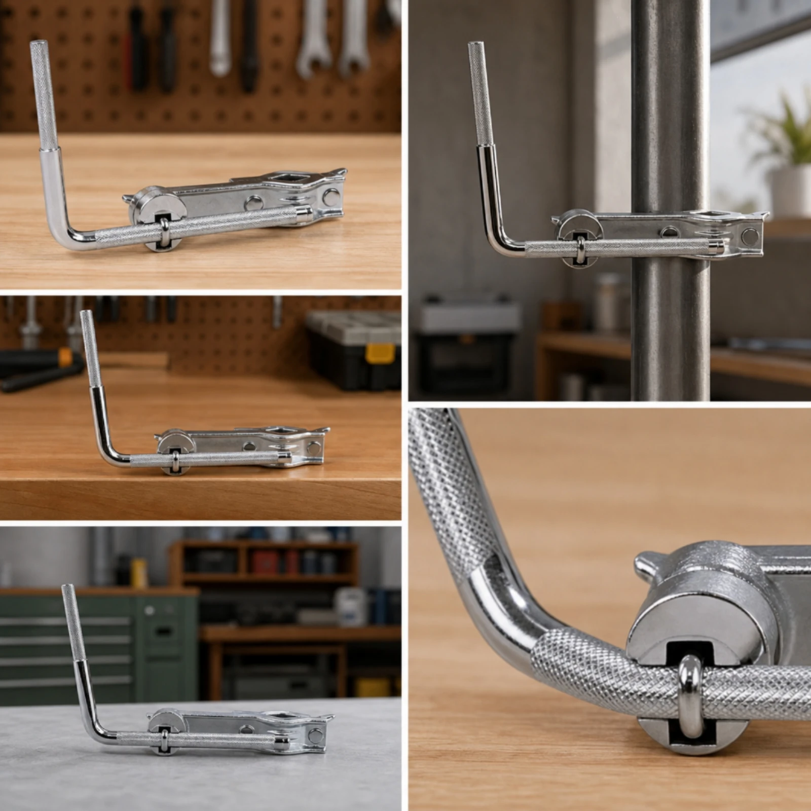 Drum Clamp with L-Rod Long-Lasting Mounting Clamp with L-Arm Percussion Mounting Bracket Sturdy Hardware Space-Saving