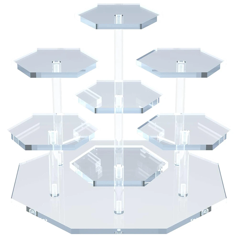 Acrylic Transparent Display Stand, 7-Tier Jewelry Storage  Display Rack, Desktop Figure Display & Decorative Storage Stand