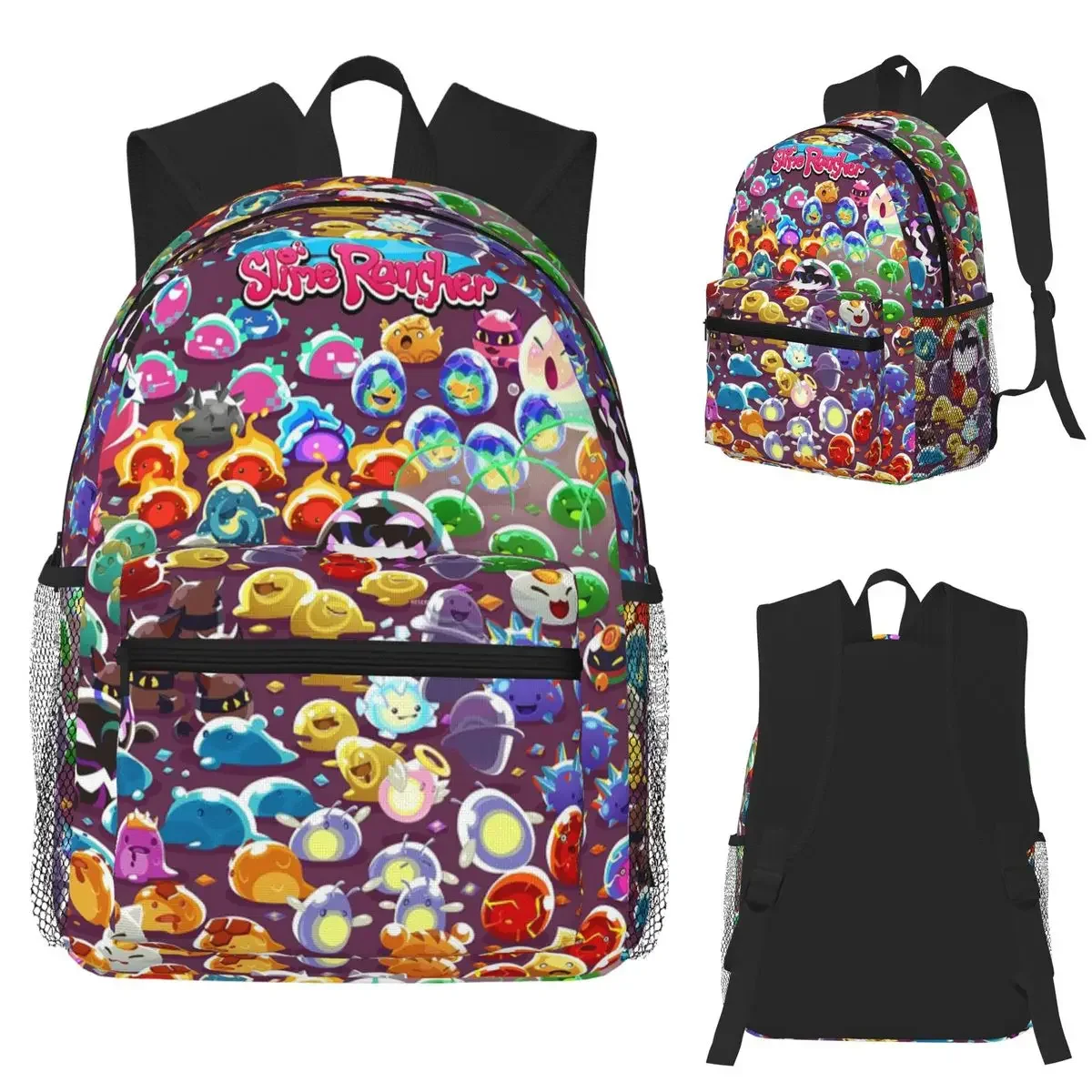 Slime Rancher Cartoon Game Anime Student Backpack School Bag Hiking Travel Daypack for Boys Girls Fashion Bookbag Shoulder Bags