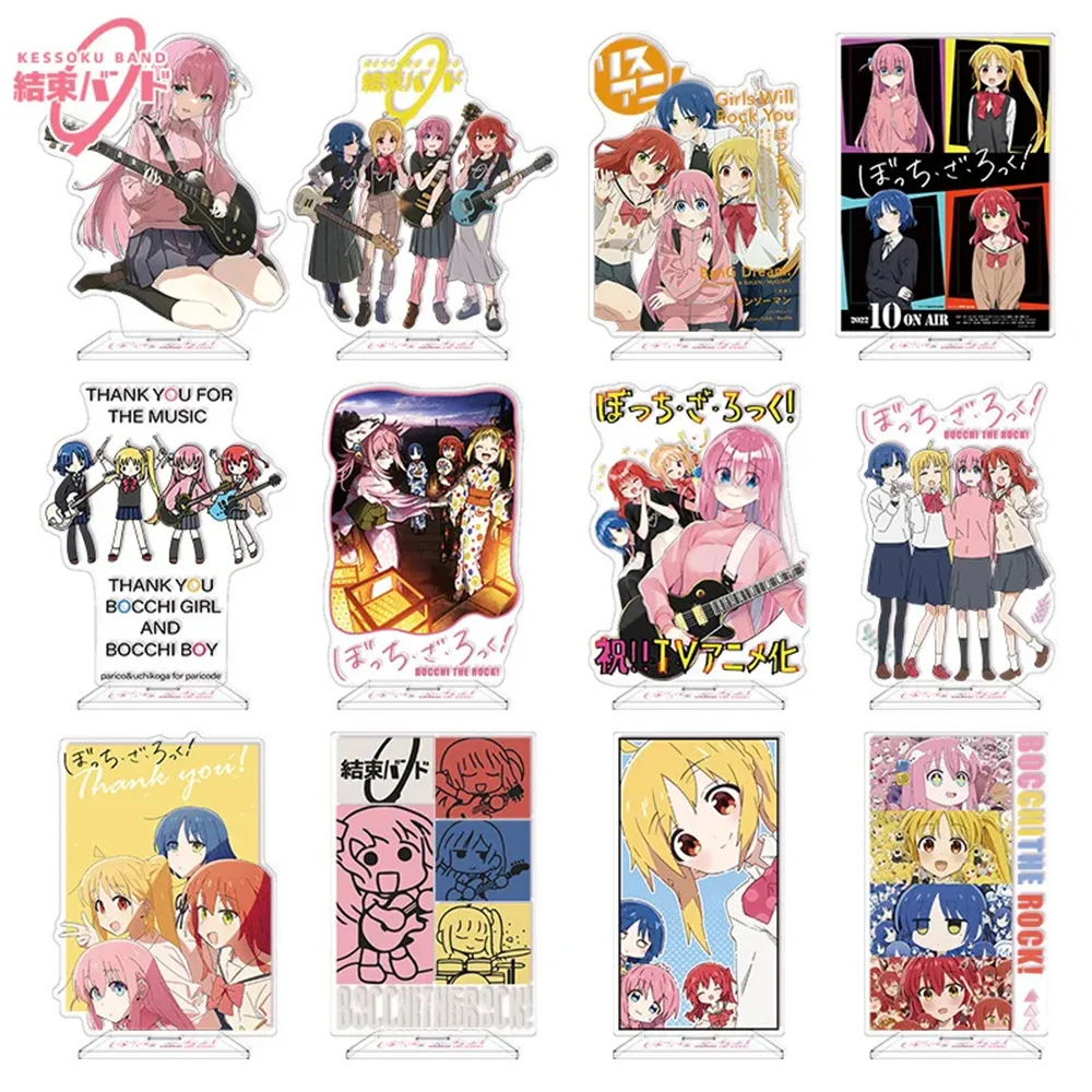 Kawaii Anime Bocchi The Rock Girls Stand Model Plate Desk Decor Catoon Figurine Gotou Hitori Ijichi Nijika Yamada Ryo Kita Ikuyo