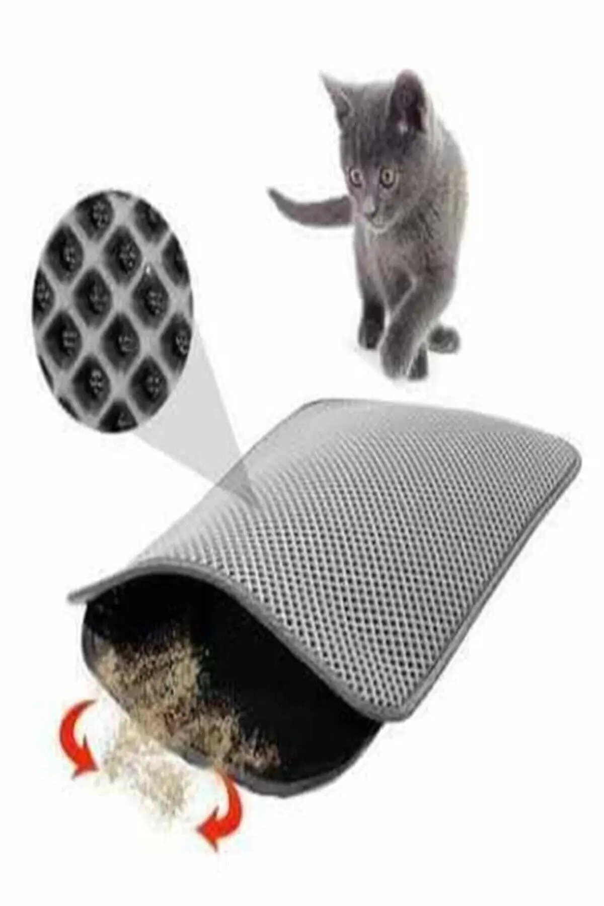 Screened Cat Toilet Mat 60 x 42.5 cm Gray Cat Mat Cat Toys you do not need to clean the sand in your home