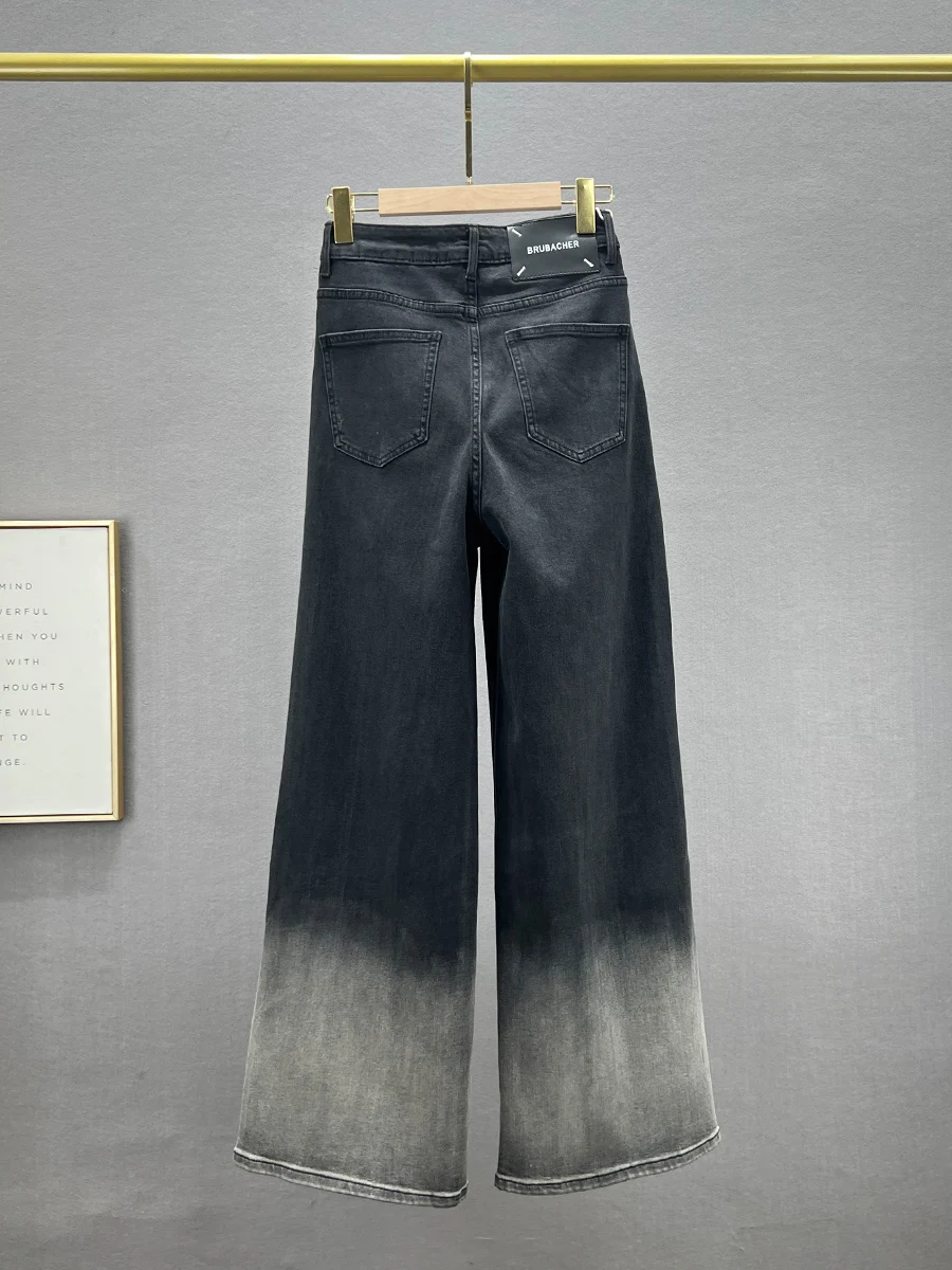 Ins European Style Wide-Leg Jeans Female 2024 New Spring High Waist Loose And Slimming Casual Pants Denim Mop Trousers Women