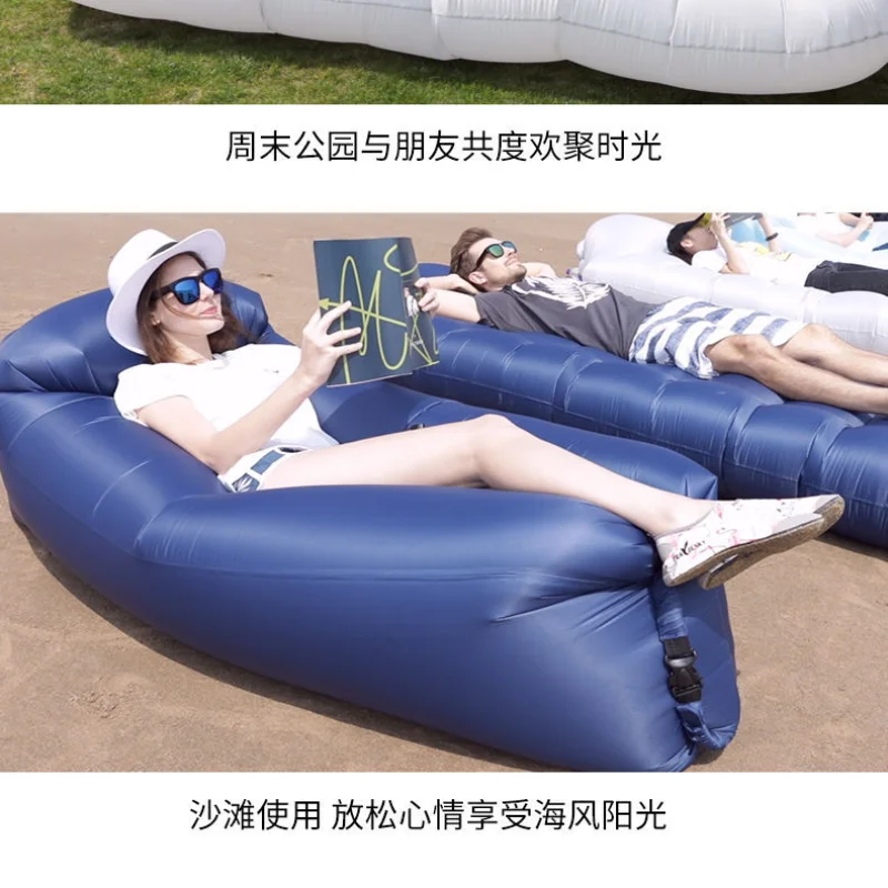 Outdoor Lazy Inflatable Sofa Bag, Single Nap Bed, Beach Portable Air Mattress, Chair, Camping Mat