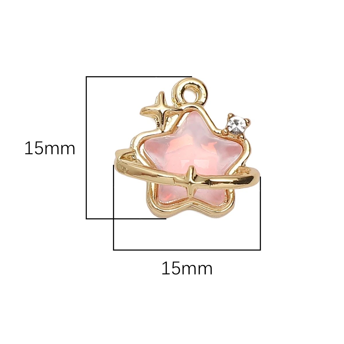 

1Pcs 15x15mm Delicate Alloy Star Pendant Encrusted with Glass for DIY Bracelet Necklace Jewelry Making Accessories