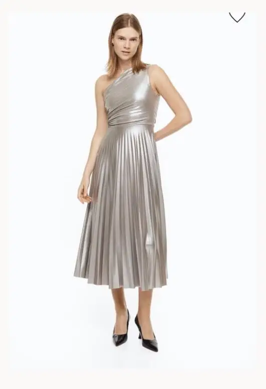 

Verngo Shiny One Shoulder Pleats Prom Party Dresses Tea Length Arabic Women Formal Evening Gowns Robe de Cocktail