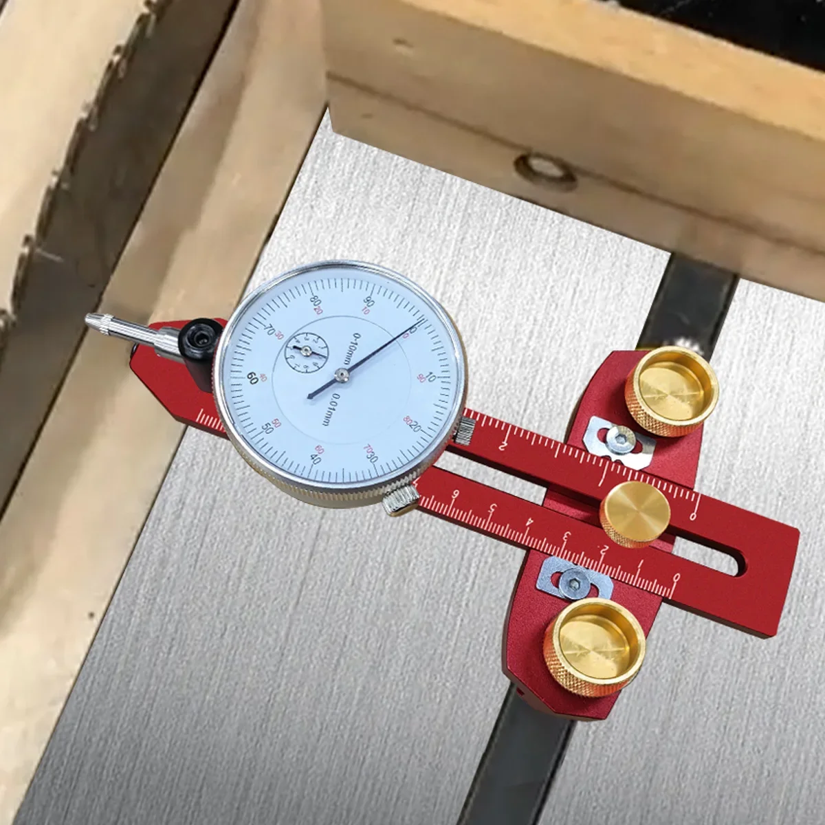 Table Saw Alignment Gauge Jig Guide Calibrator Dial Indicator Thin Rip Jig Woodworking Basic Kit for Repeat Narrow Strip Cuts