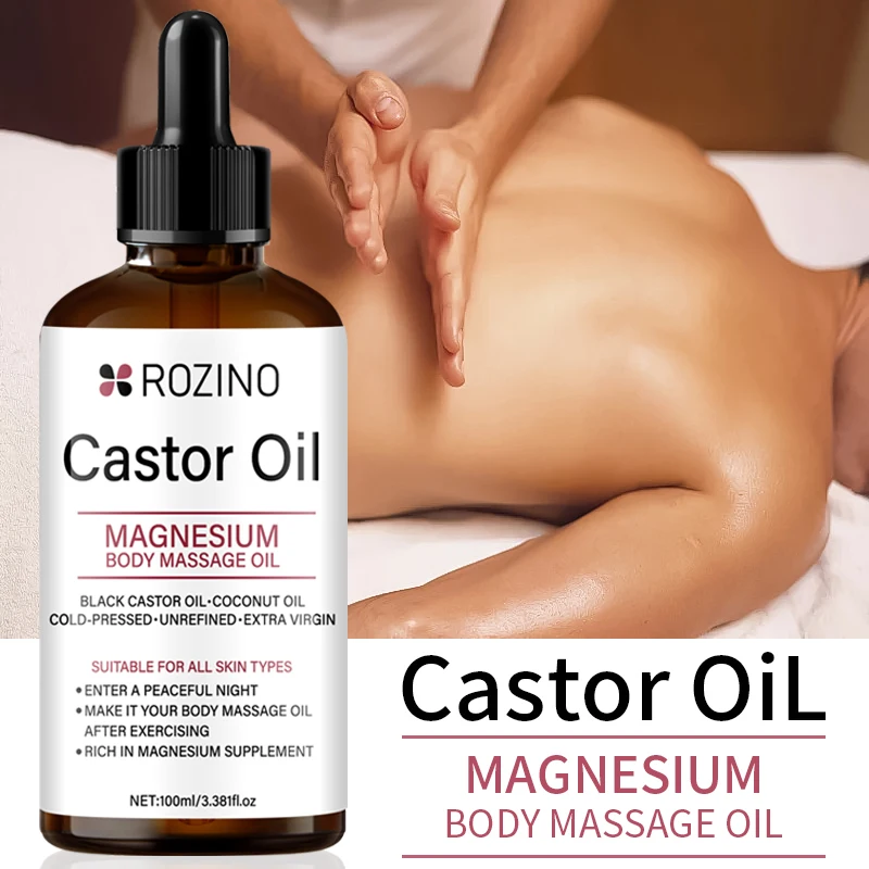 ROZINO castor oil body massage oil has a clear and smooth texture, and is easy to apply and spread. Combined with massage, it can better penetrate the skin's surface, leaving the skin feeling warm and not heavy. After use, the skin becomes soft and delicate, making it suitable for daily soothing and moisturizing massage care for the whole body.