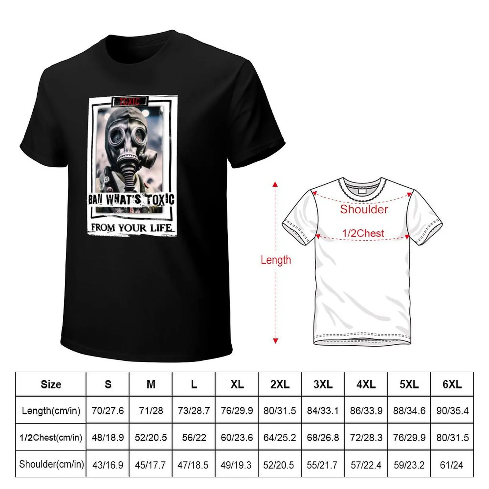 Gas Mask Toxic T-Shirt Plus Size Summer Casual T-Shirt