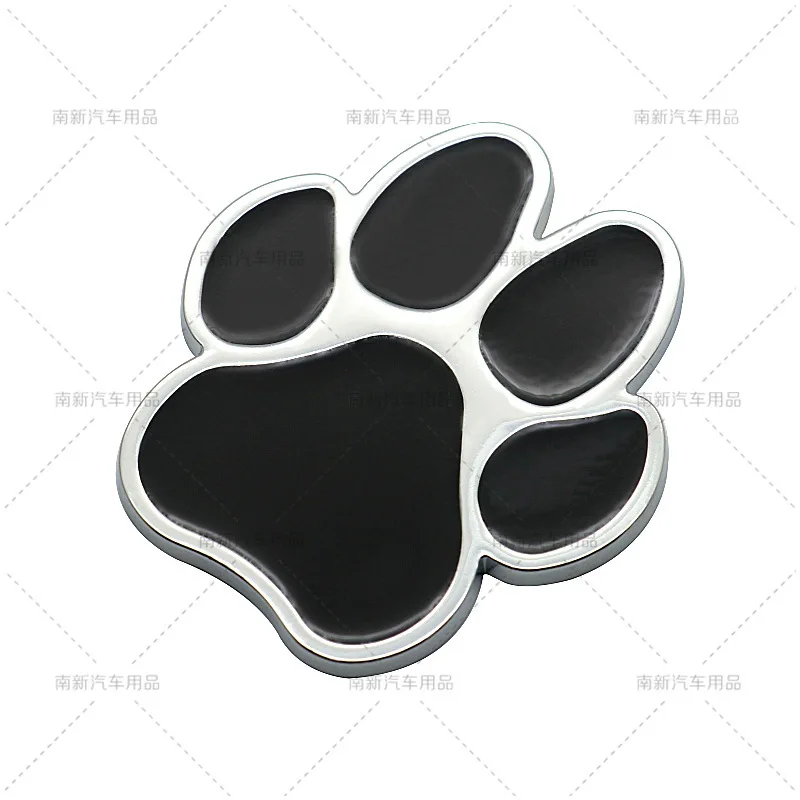 Dog Paw Print 3D Metal Emblem Badge Auto Side Fender Rear Trunk Sticker Decal Universal Car Body Styling Accessories
