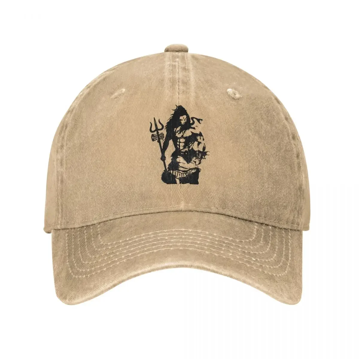 Lord Shiva Art Angry Trishul Бейсбольные кепки Distressed Denim Washed Индуистская Ганеша Бог Индия Линэм Snapback Hat Регулируемая кепка