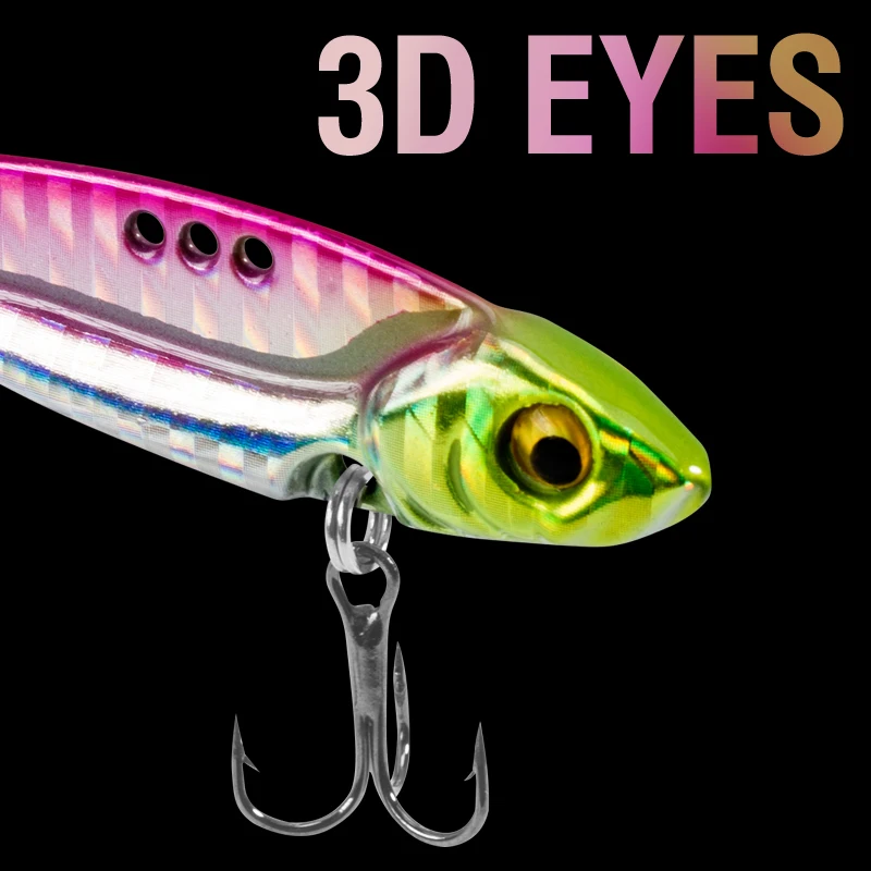 6 Stück Angelköder 3g/5g/7g/10g/14g/17g/20g Spinner Balancer Metall-Löffelköder VIB Bionischer Köder Sinkender Jig mit 3D-Augen für Vollständiges Schwimmen – Detail 6
