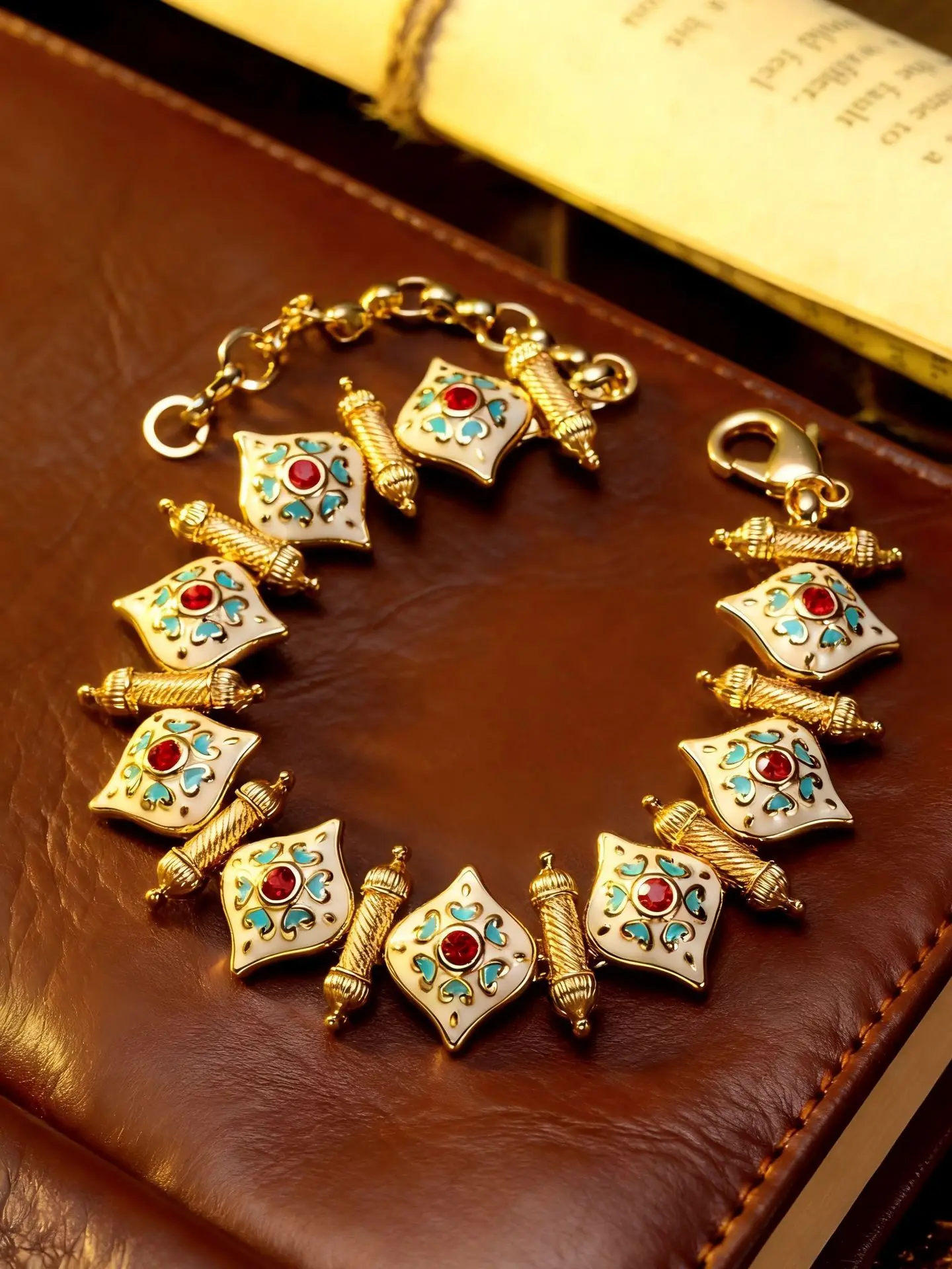 Vintage Court Bracelet Retro Light Luxury Bracelet Antique Elaborate Elegant Clothing Accessory Jewelry Birthday Gifts for Women