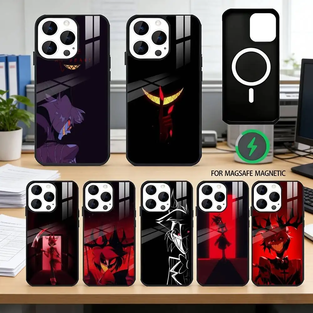 

H-Hotel Alasto Hazbin -PC Phone Case For iPhone17,16,15,14,13,12,11 Plus,Pro Magnetic For Magsafe Wireless Charging