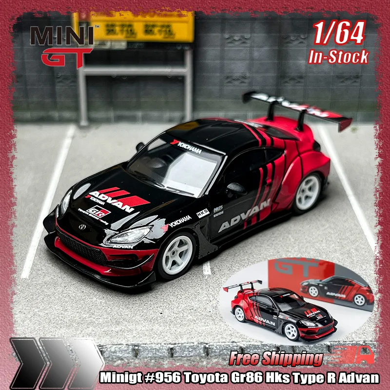 

New In Stock Minigt 1:64 #956 Toyota Gr86 Hks Type R Advan Miniature Die-Cast Car Model Customized Toy Collectible Gift Ornament