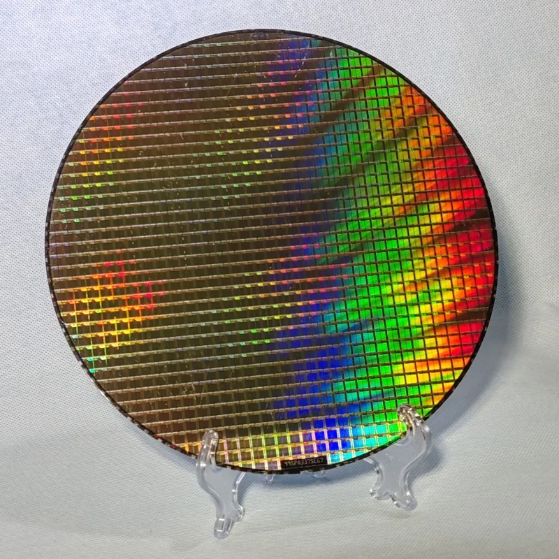 SAIDKOCC 12 8 6 inch Silicon Wafer Decoration Gift Photoetching Circuit Chip Semiconductor Silicon Wafer With Acrylic Holder